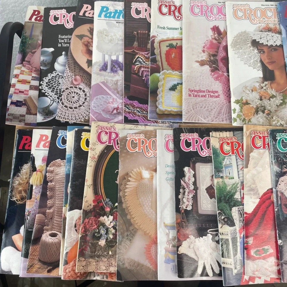 Vintage Annies Crochet Newsletter Pattern Club Magazine Qty 24 Issues 1980s